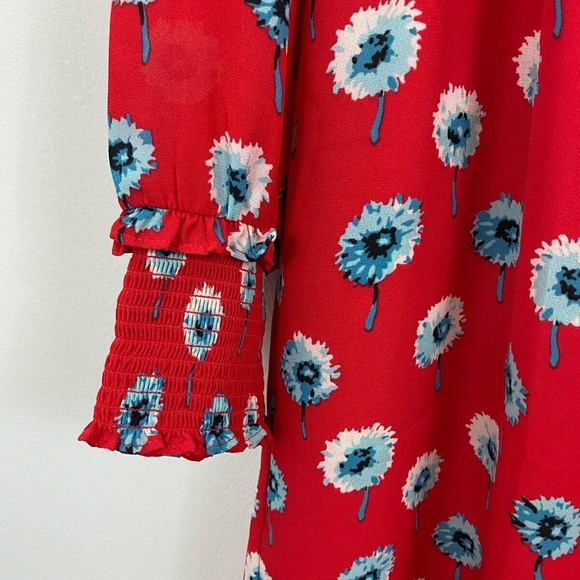 J. Crew  Red Longfellow Floral Dress Size 4 - Picture 6 of 9